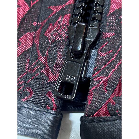 Goth Coquette Bustier Lace Up Corset 32 Blk Red Steampunk Victorian Style Witchy - Picture 9 of 10